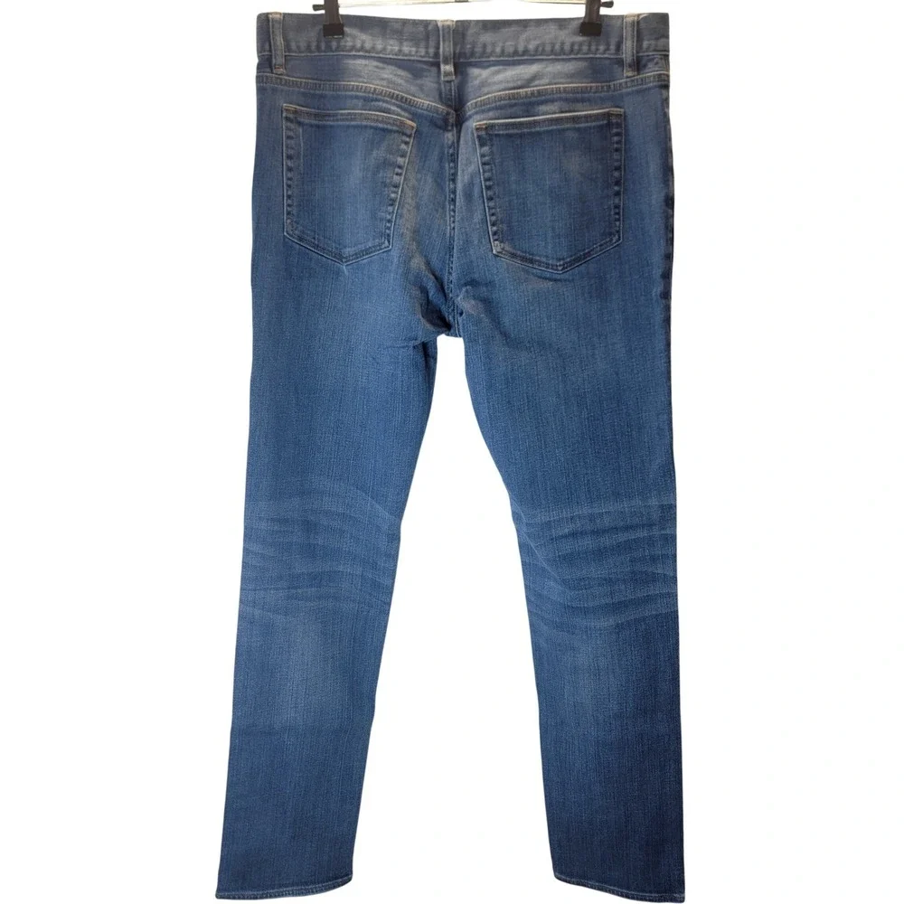 J Crew Mens The Driggs Jeans Slim‎ Fit Distressed Blue Denim Casual Pants 35x34